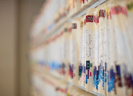 Shelf of medical records. Credit: Getty Images